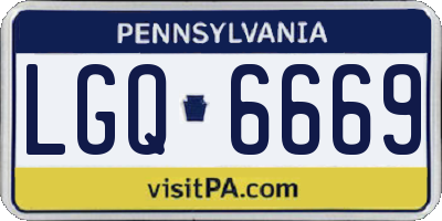 PA license plate LGQ6669