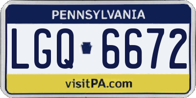 PA license plate LGQ6672