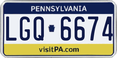PA license plate LGQ6674