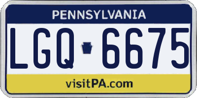 PA license plate LGQ6675