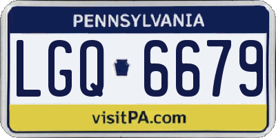 PA license plate LGQ6679