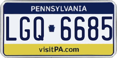 PA license plate LGQ6685