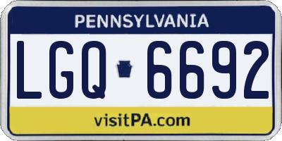 PA license plate LGQ6692