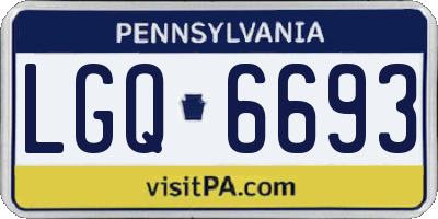 PA license plate LGQ6693