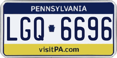 PA license plate LGQ6696