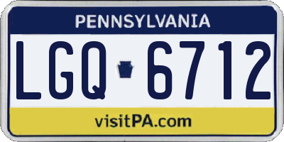 PA license plate LGQ6712