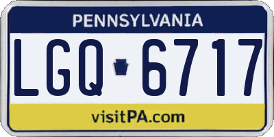 PA license plate LGQ6717