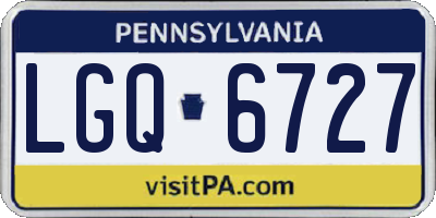 PA license plate LGQ6727