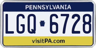 PA license plate LGQ6728