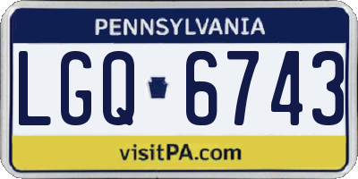 PA license plate LGQ6743
