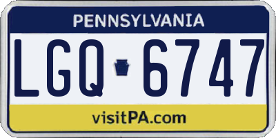 PA license plate LGQ6747