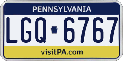 PA license plate LGQ6767