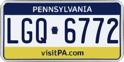 PA license plate LGQ6772