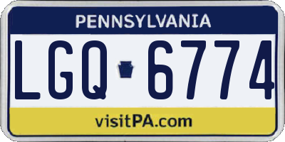 PA license plate LGQ6774