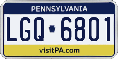 PA license plate LGQ6801