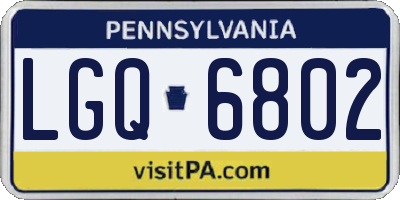PA license plate LGQ6802