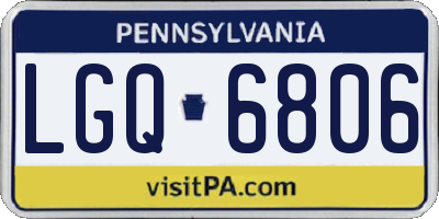 PA license plate LGQ6806