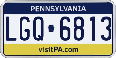 PA license plate LGQ6813