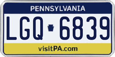 PA license plate LGQ6839
