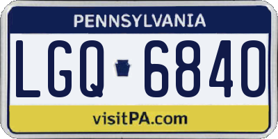 PA license plate LGQ6840