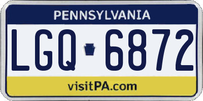 PA license plate LGQ6872