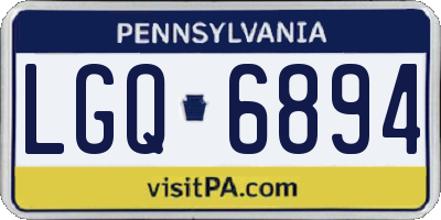 PA license plate LGQ6894