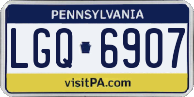 PA license plate LGQ6907