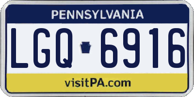 PA license plate LGQ6916