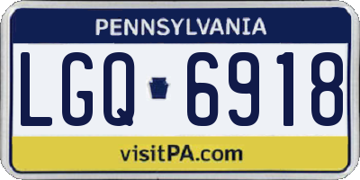 PA license plate LGQ6918