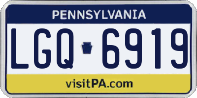 PA license plate LGQ6919