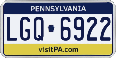 PA license plate LGQ6922