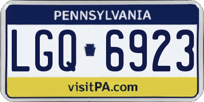 PA license plate LGQ6923