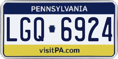 PA license plate LGQ6924