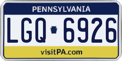 PA license plate LGQ6926