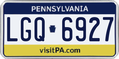 PA license plate LGQ6927