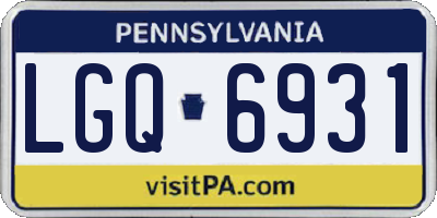 PA license plate LGQ6931
