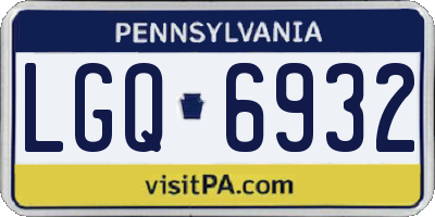 PA license plate LGQ6932