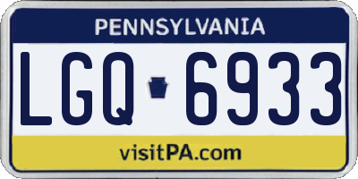 PA license plate LGQ6933