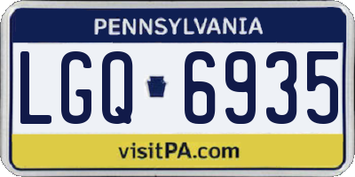 PA license plate LGQ6935