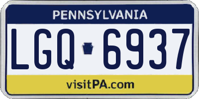 PA license plate LGQ6937