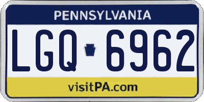 PA license plate LGQ6962
