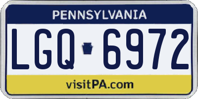 PA license plate LGQ6972