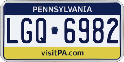 PA license plate LGQ6982