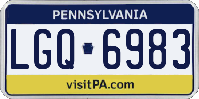 PA license plate LGQ6983
