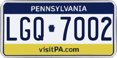 PA license plate LGQ7002