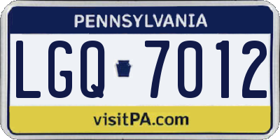 PA license plate LGQ7012