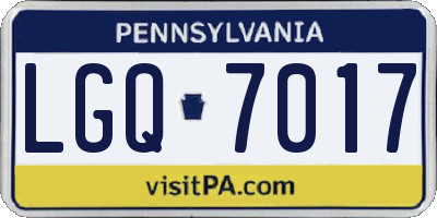 PA license plate LGQ7017