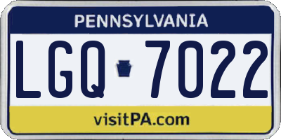 PA license plate LGQ7022