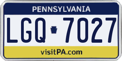 PA license plate LGQ7027