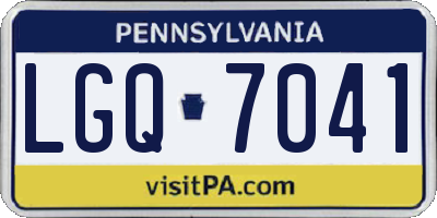PA license plate LGQ7041